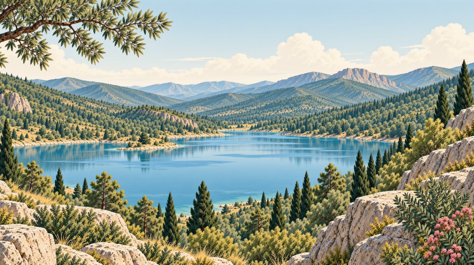 Buldan Süleymanlı Lake çizimi, Denizli