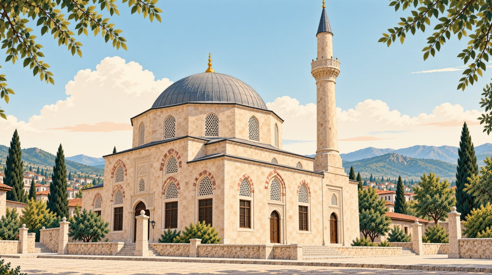 Burma Mosque çizimi, Uşak