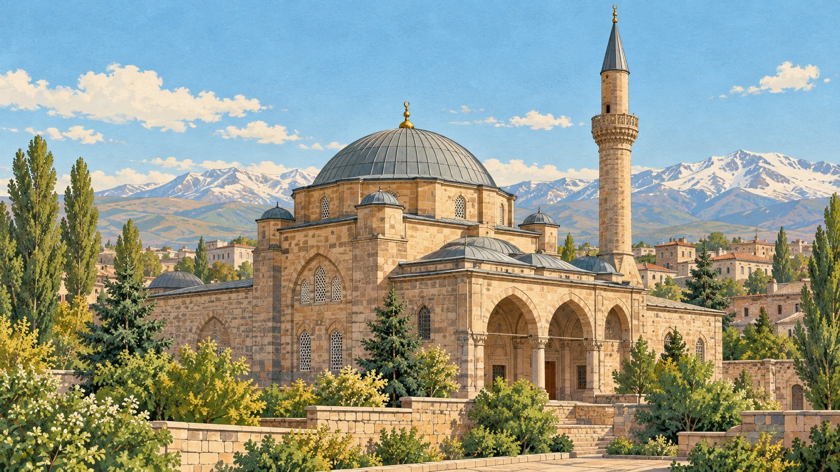 Caferiye Mosque çizimi, Erzurum