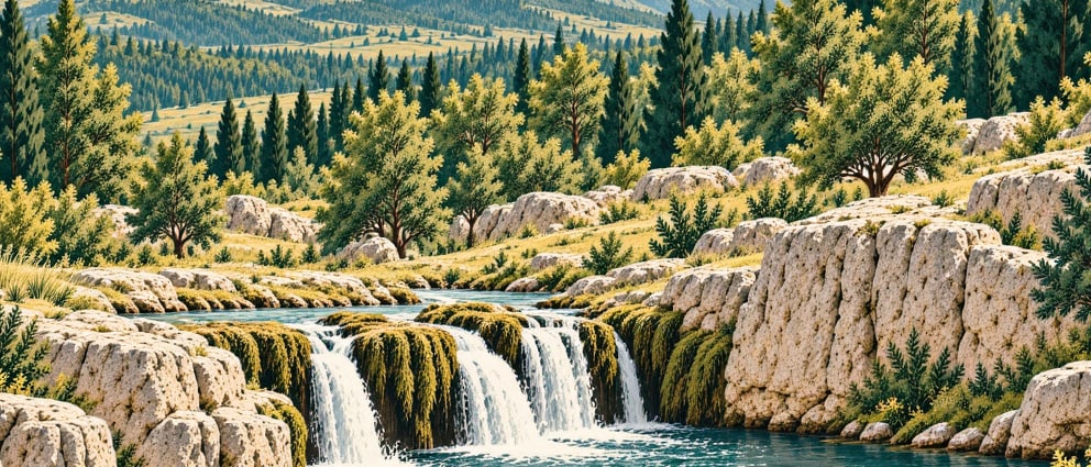 Çağlayandibi Waterfall Nature Park çizimi, Gümüşhane