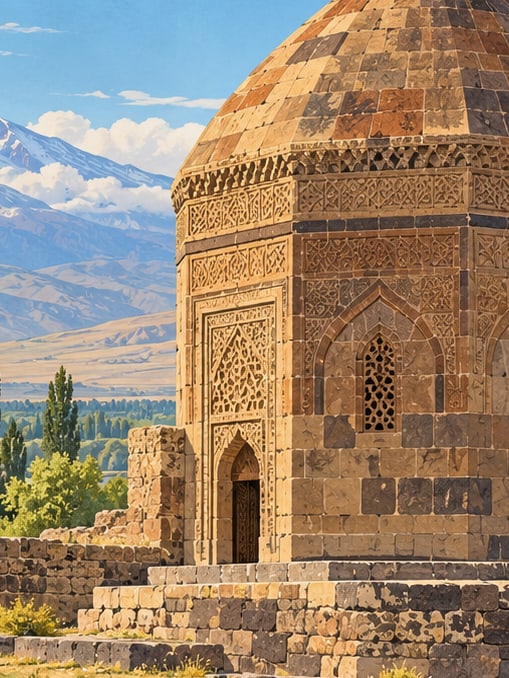 Zeichnung: Grabturm Çakırtaş Kulyusuf, Iğdır