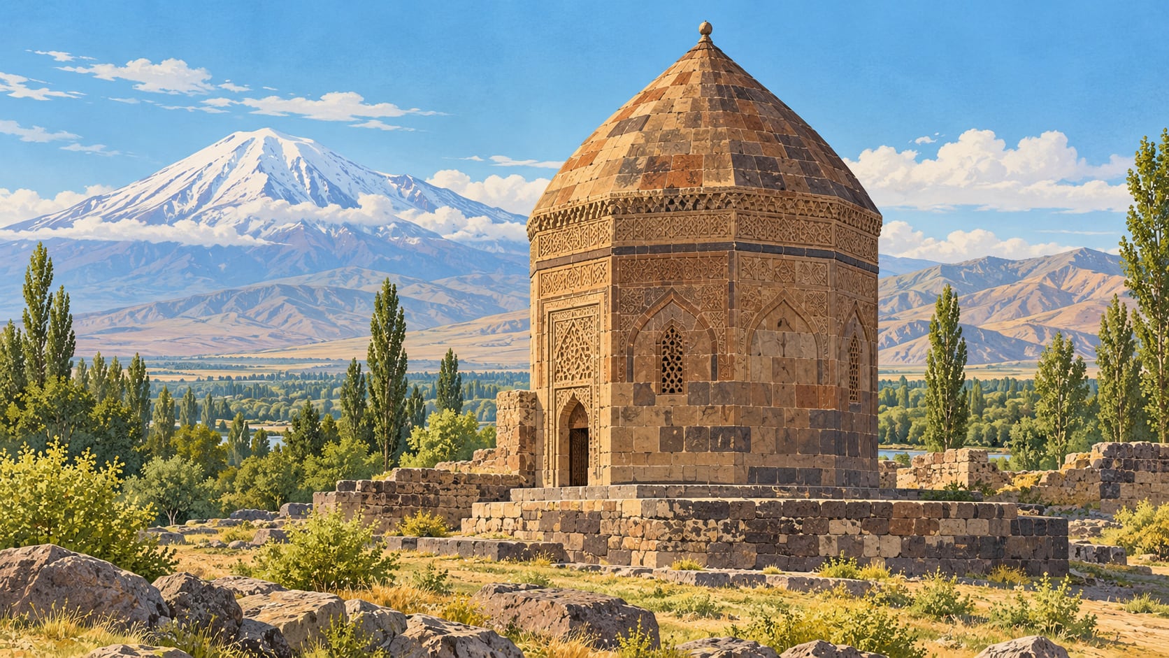 Çakırtaş Kulyusuf Tomb Tower çizimi, Iğdır