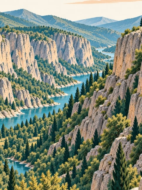 Zeichnung: Çal-Kısık-Canyon, Denizli