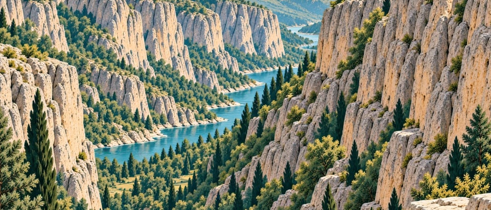 Çal Kısık Canyon çizimi, Denizli