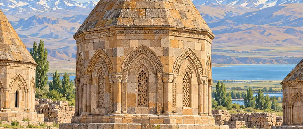 Çaldıran Kübik Köyü Kümbetleri çizimi, Van