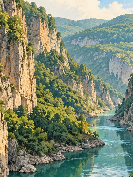 Zeichnung: Çamaş-Canyon, Ordu