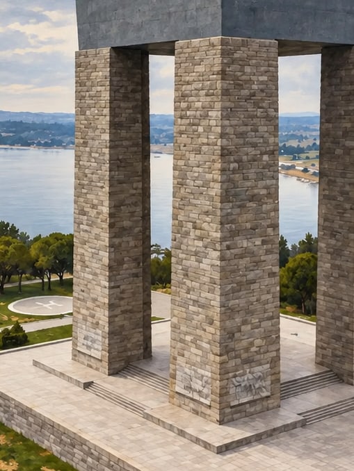Zeichnung: Historische Stätte Çanakkale-Schlachten Gallipoli, Çanakkale