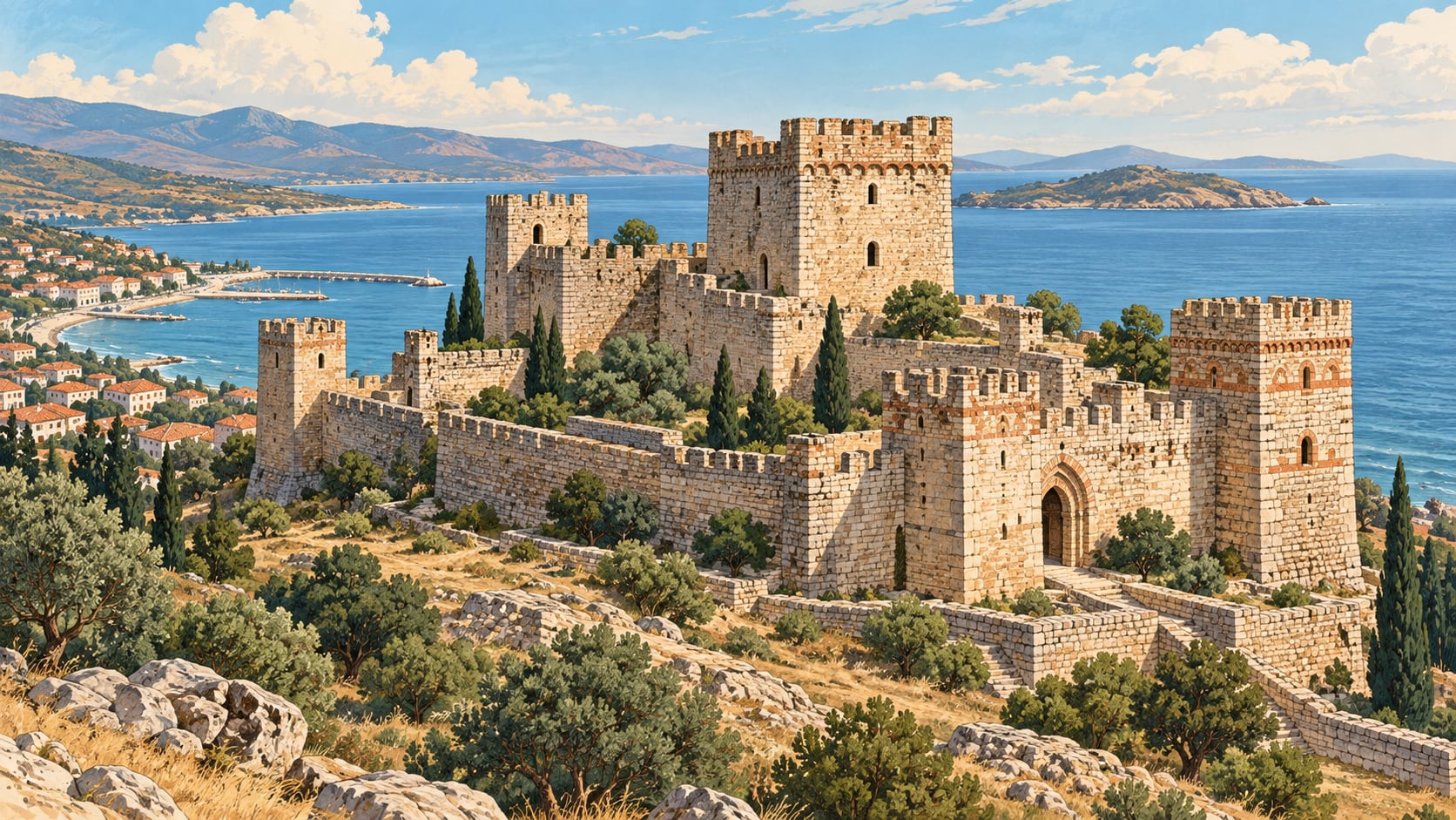 Çandarlı Castle çizimi, İzmir