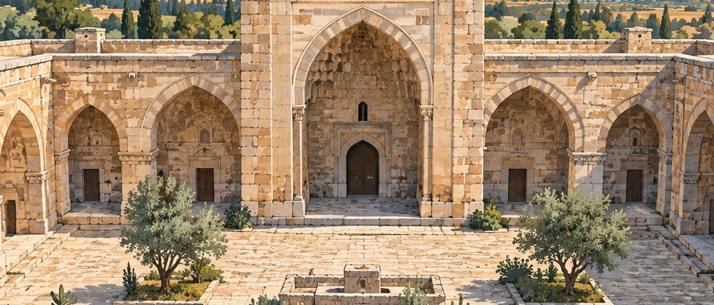 Çardak Caravanserai çizimi, Denizli