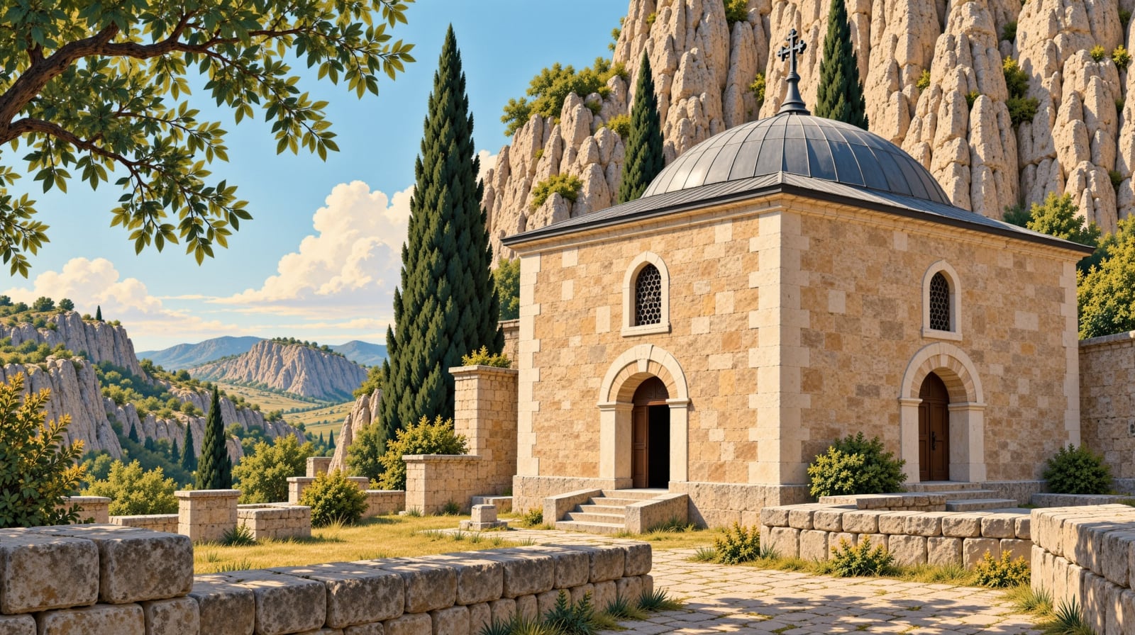 Çarpanak Island and Saint Jean Monastery çizimi, Van