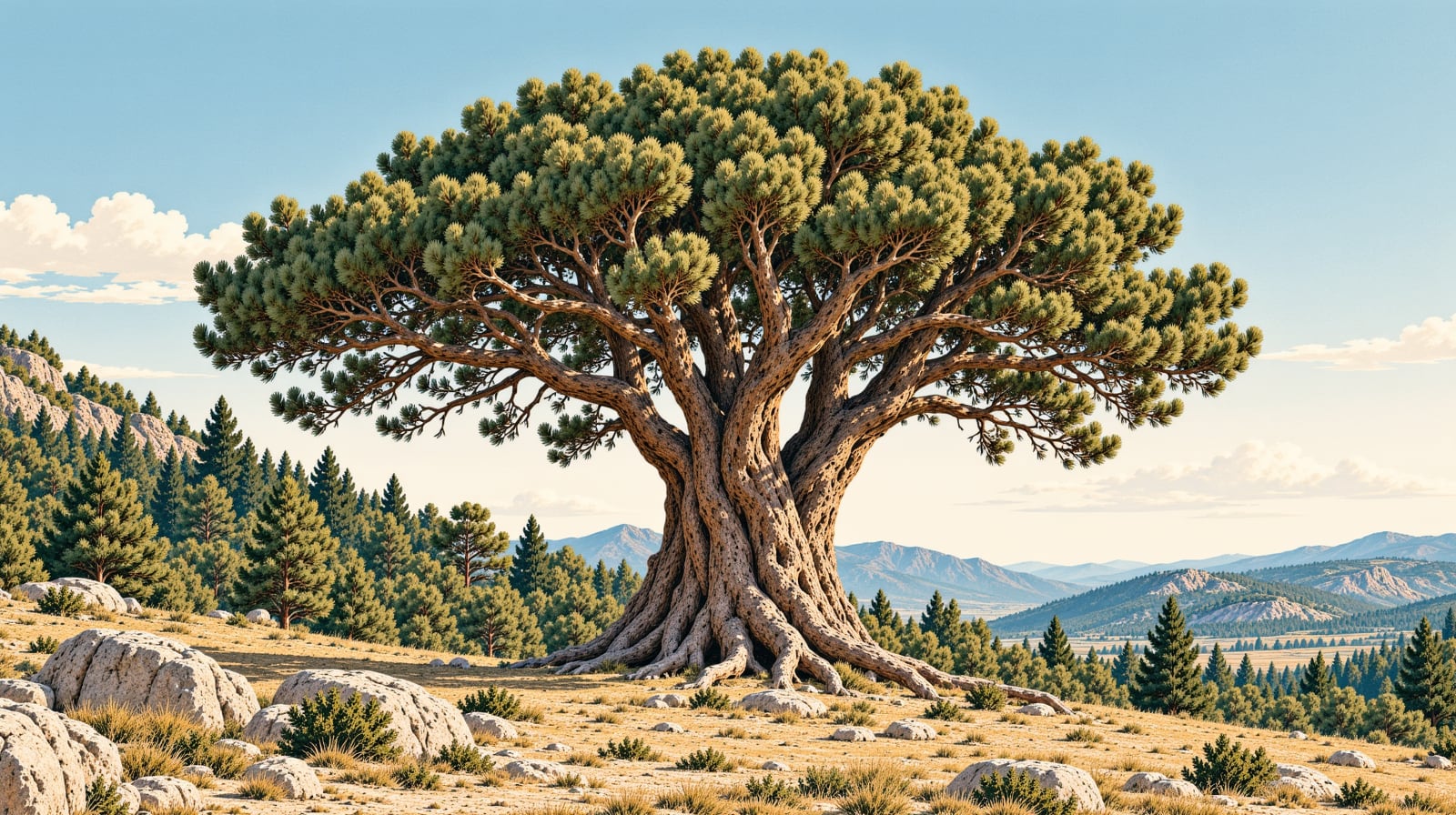 Çatal Cedar Natural Monument çizimi, Burdur