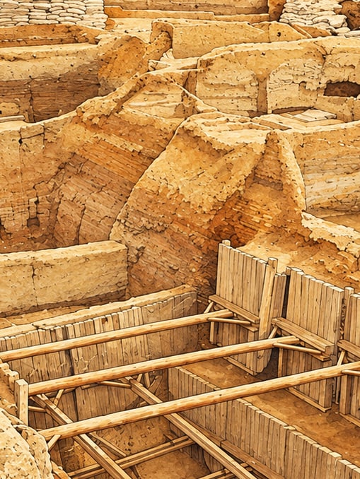 Çatalhöyük Archaeological Site çizimi, Konya