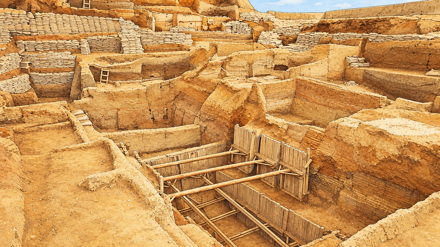 Çatalhöyük Archaeological Site çizimi, Konya