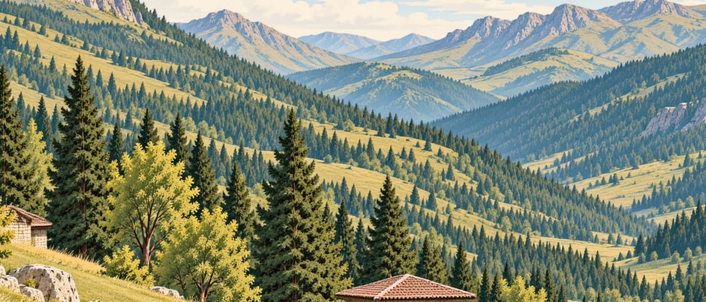 Çatma Obası Yaylası çizimi, Trabzon
