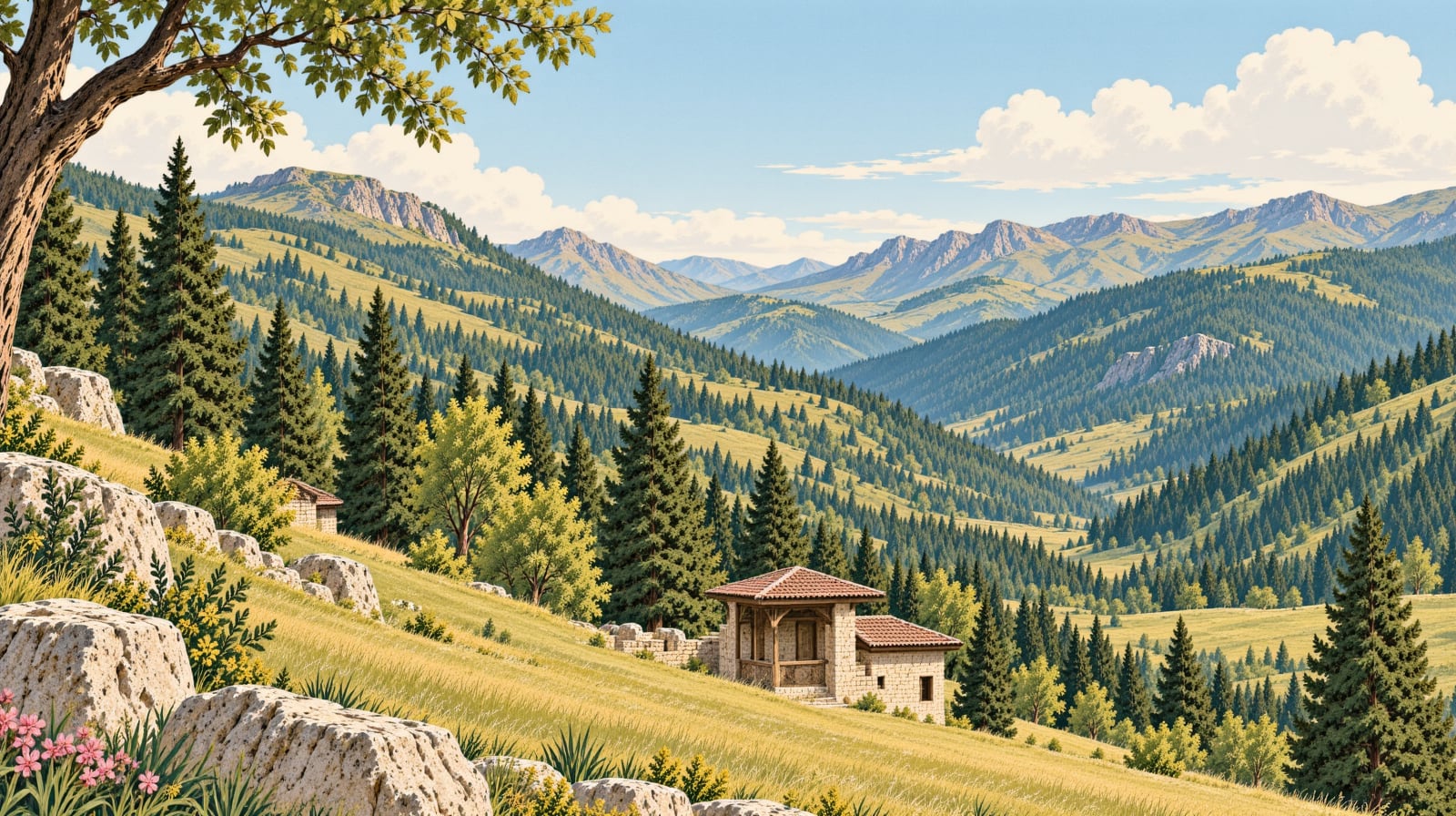 Çatma Obası Yaylası çizimi, Trabzon