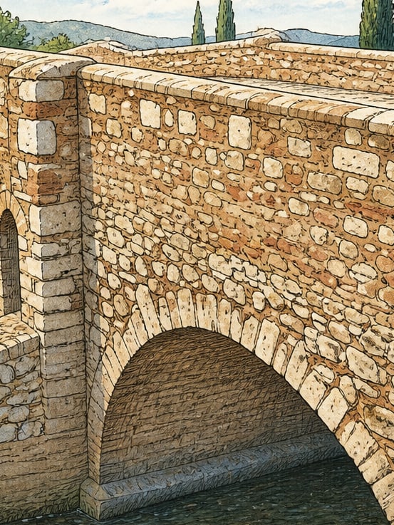 Zeichnung: Çavuş-Brücke, Aydın