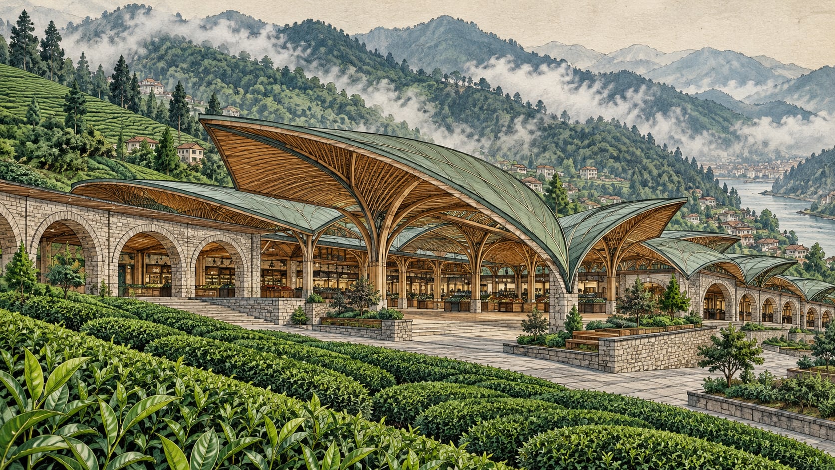 Çay Bazaar çizimi, Rize