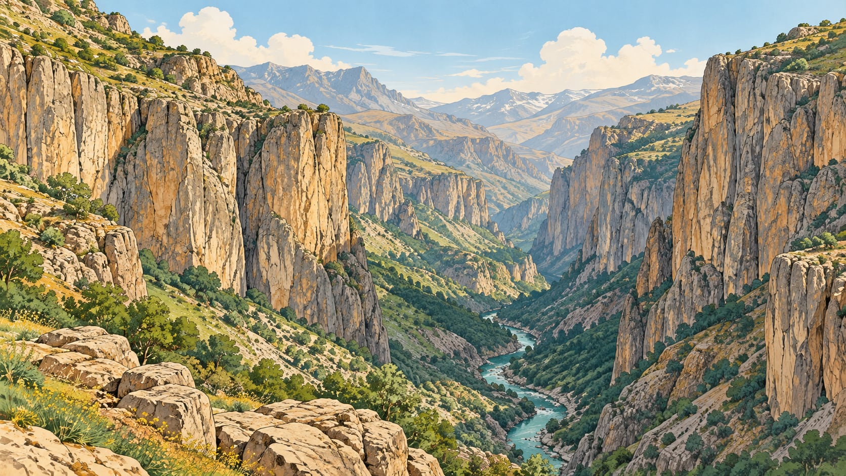 Cennet Cehennem Valley çizimi, Hakkari