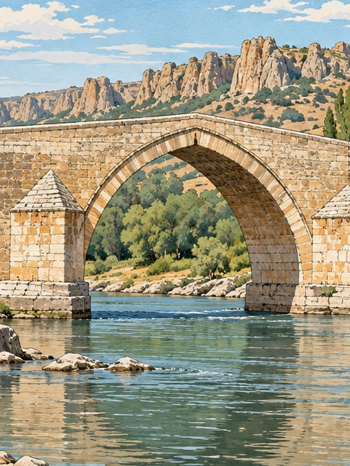 Zeichnung: Çeşnigir-Brücke, Kırıkkale
