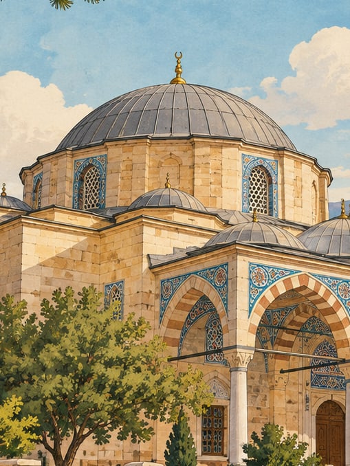 Zeichnung: Çeşnigir-Paşa-Moschee, Isparta