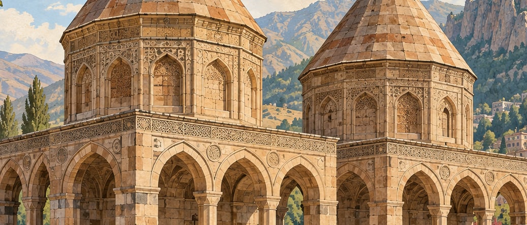 Double Tomb Towers çizimi, Bitlis