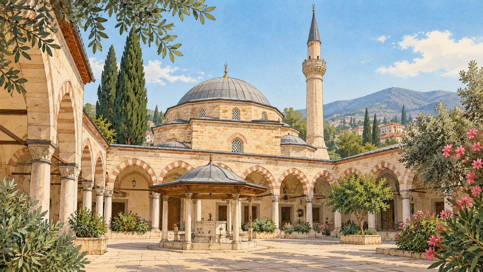 Cihanoğlu Mosque çizimi, Aydın