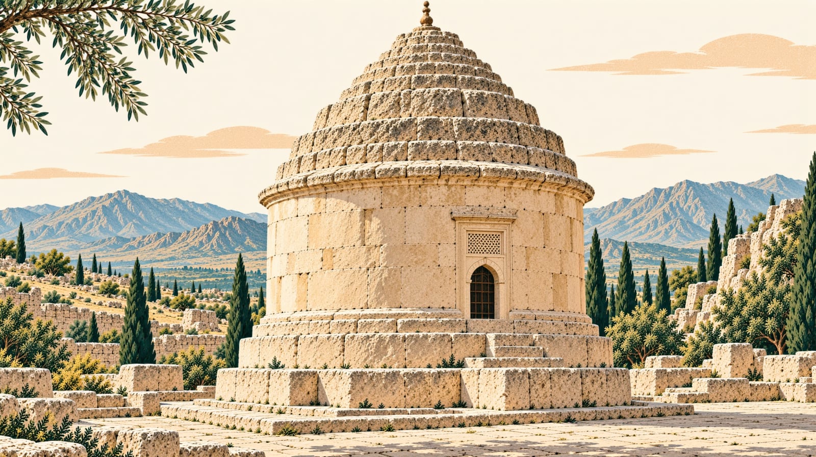 Cimcime Hatun Tomb Tower çizimi, Erzurum