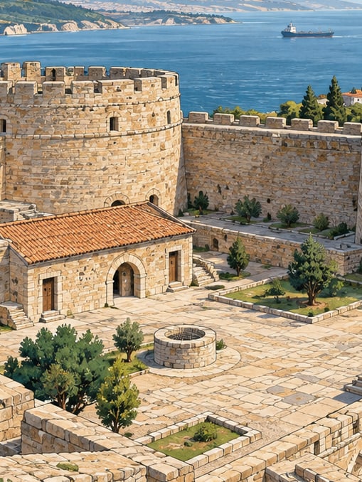 Zeichnung: Burg Çimenlik, Çanakkale