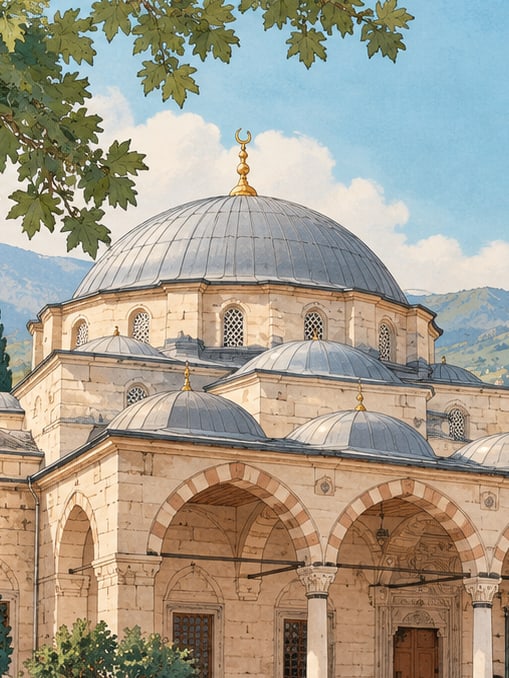 Zeichnung: Çınarlı-Moschee, Balıkesir
