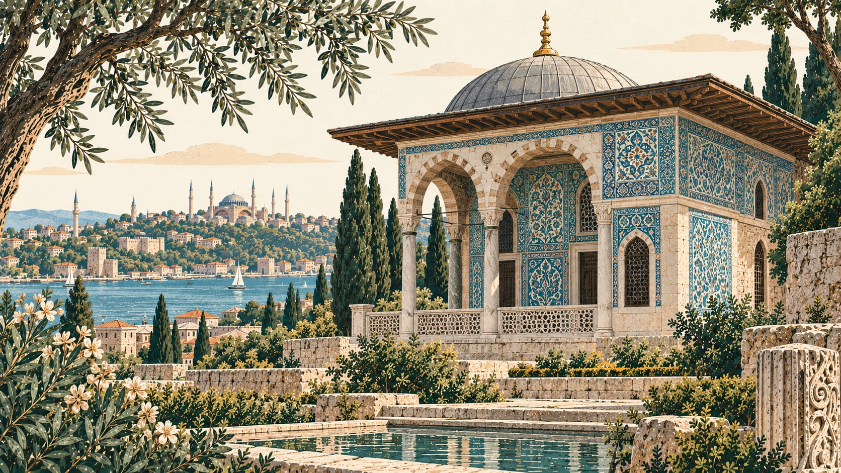 Çinili Köşk çizimi, İstanbul