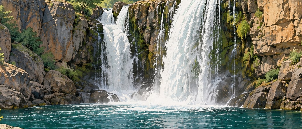Çır Waterfall çizimi, Bingöl