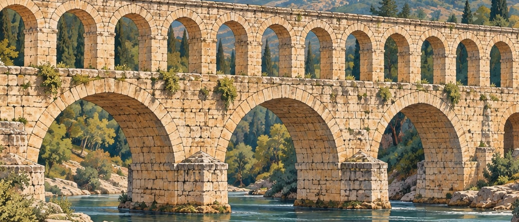 Cirimbolu Bridge and Aqueduct çizimi, Isparta