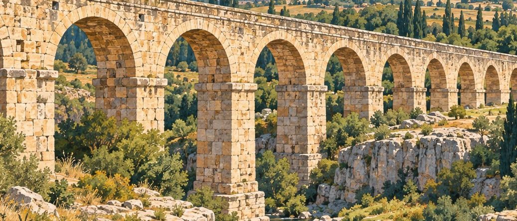 Clandıras Aqueduct çizimi, Uşak