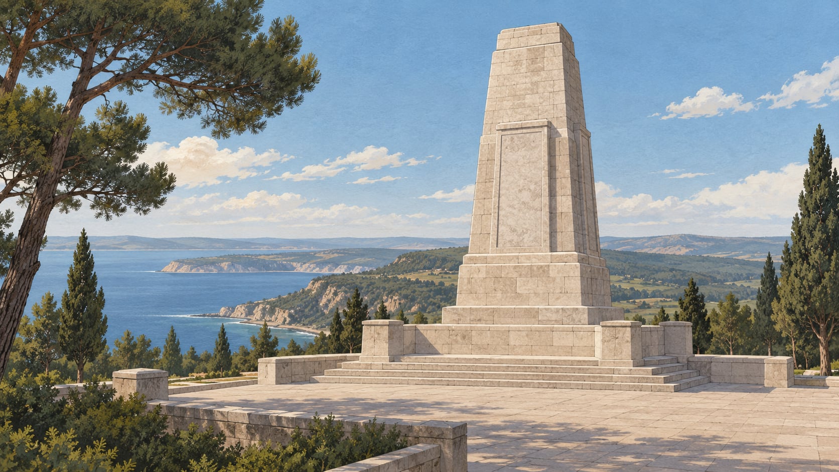 Conkbayırı Atatürk Victory Monument çizimi, Çanakkale