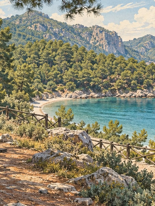 Zeichnung: Naturpark Çubucak, Muğla