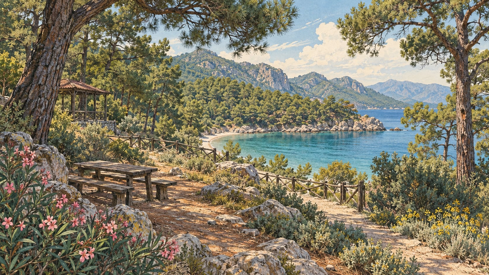 Çubucak Nature Park çizimi, Muğla