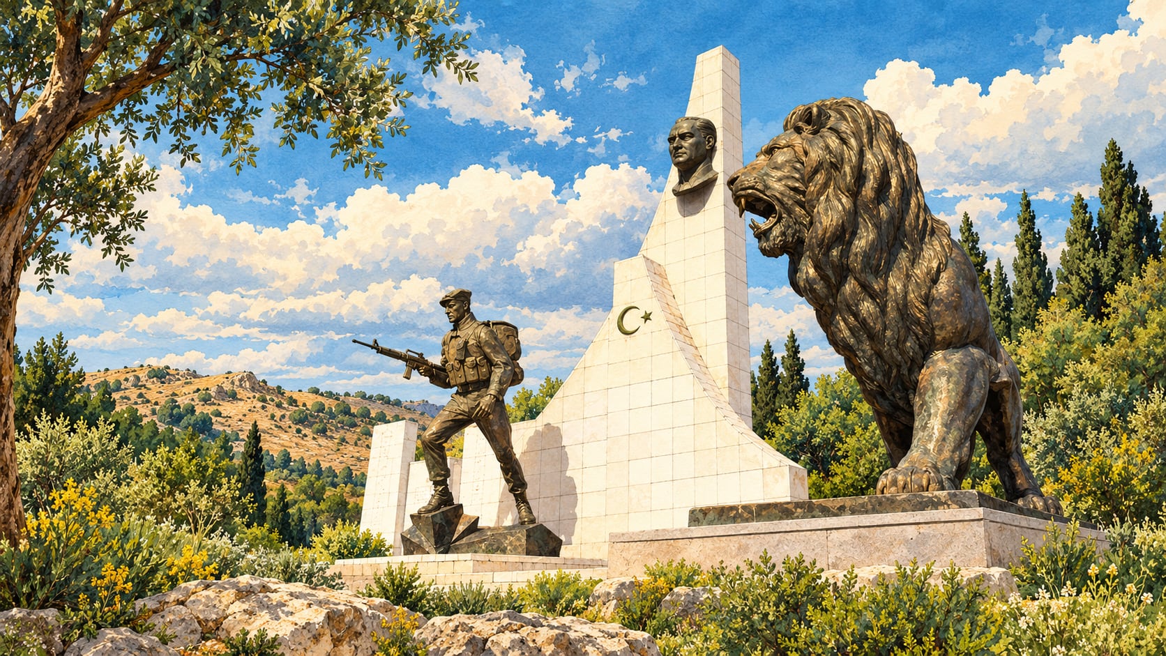Republic Martyrs' Cemetery çizimi, Afyonkarahisar