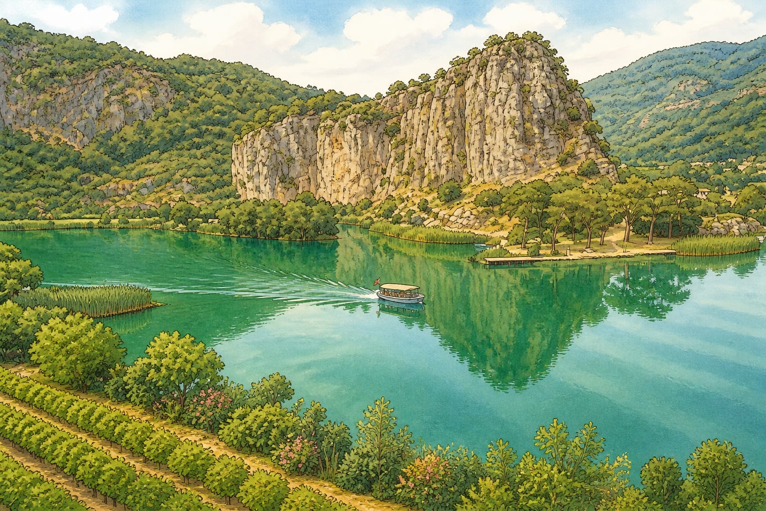 Dalyan çizimi, Muğla