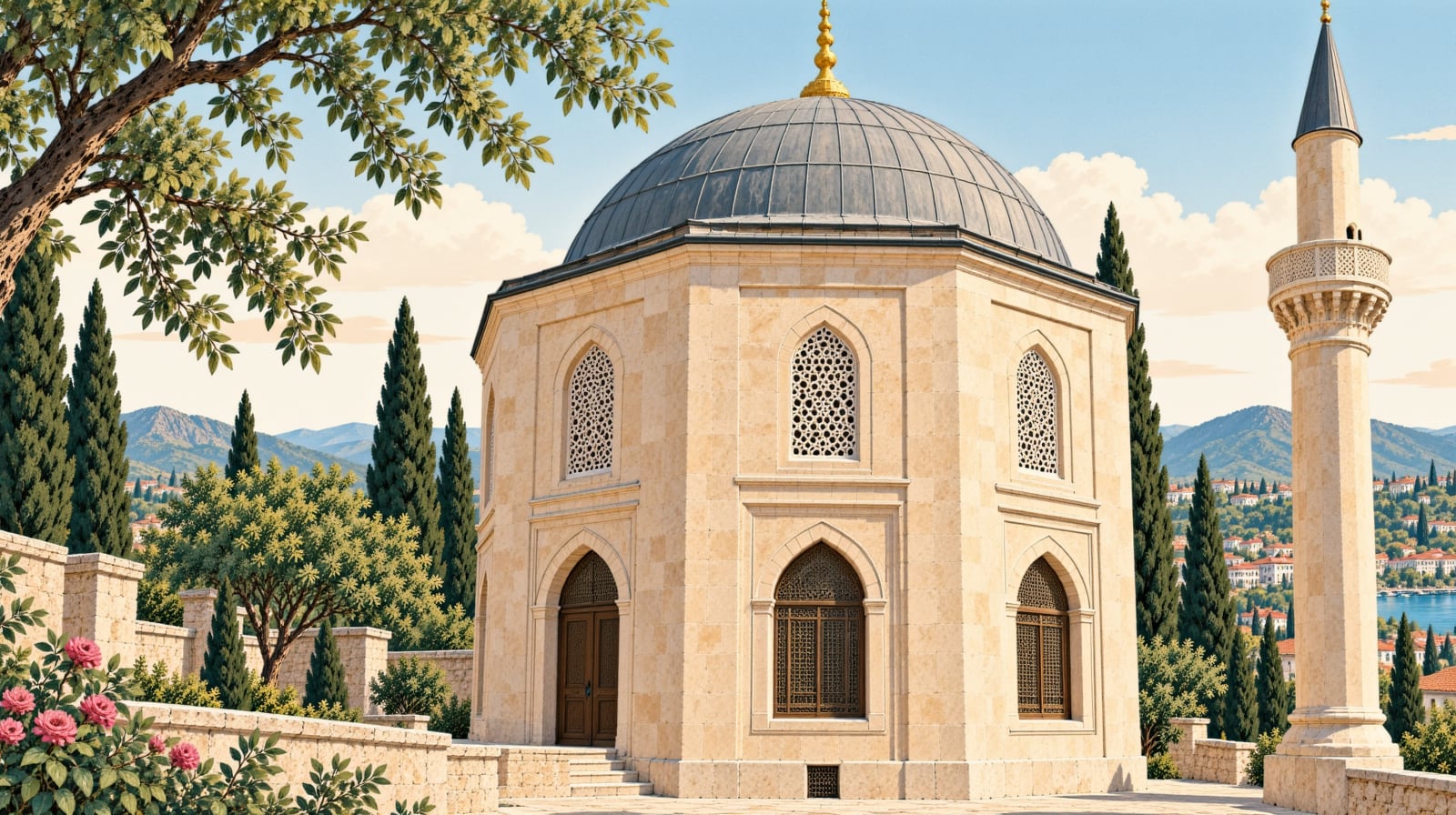 Darül Hadis Mosque çizimi, Edirne