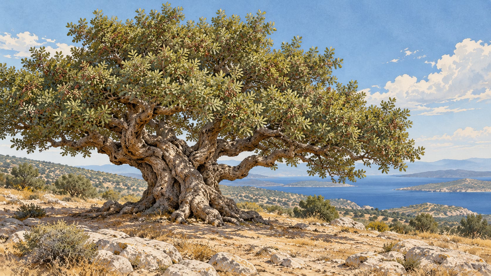 Dede Menengici Natural Monument çizimi, İzmir