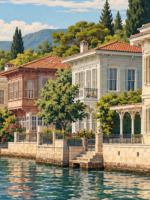 Değirmendere Yalı Evleri çizimi, Kocaeli
