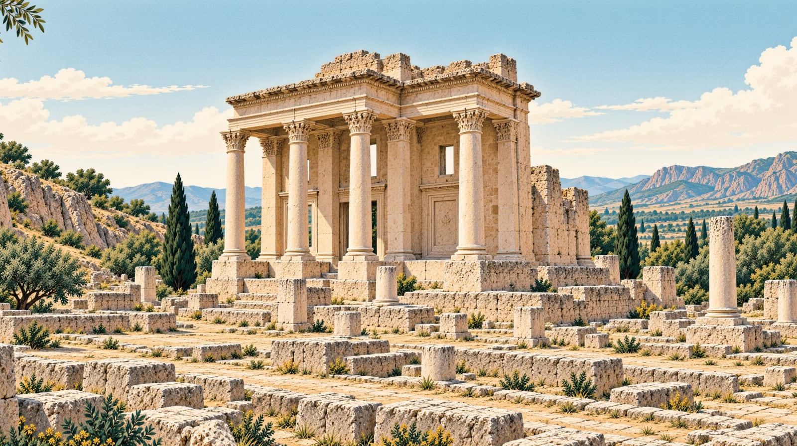 Demircili Monumental Tombs çizimi, Mersin