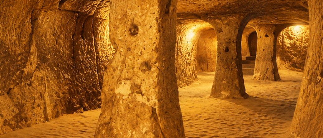 Derinkuyu Underground City çizimi, Nevşehir