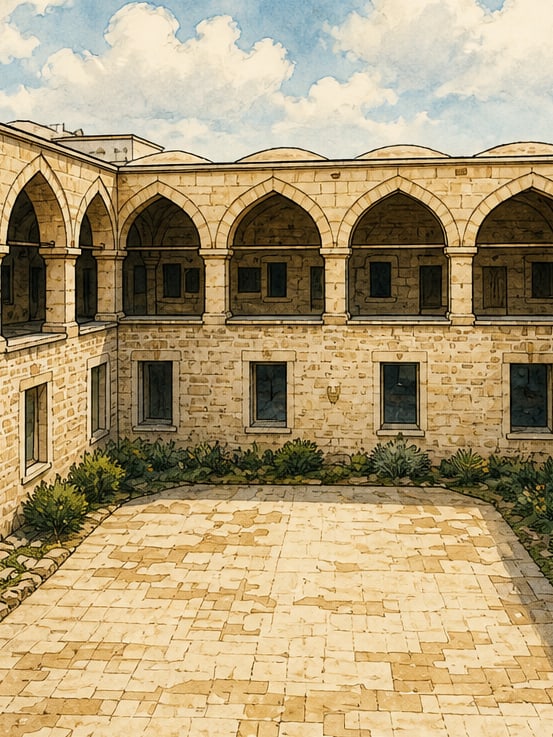 Deveci Caravanserai çizimi, Edirne