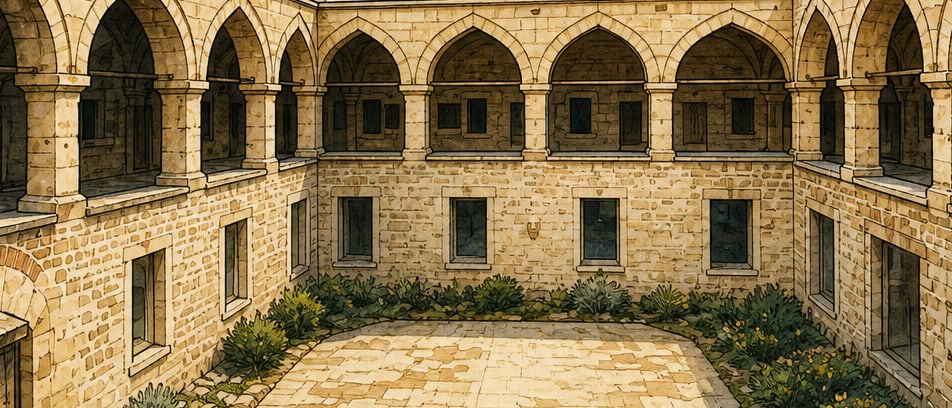 Deveci Caravanserai çizimi, Edirne