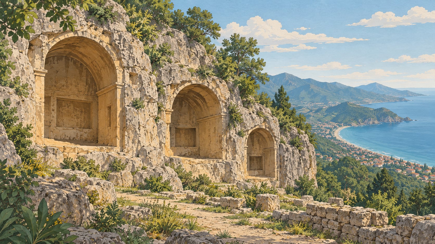 Dikenlice Rock Tombs çizimi, Ordu