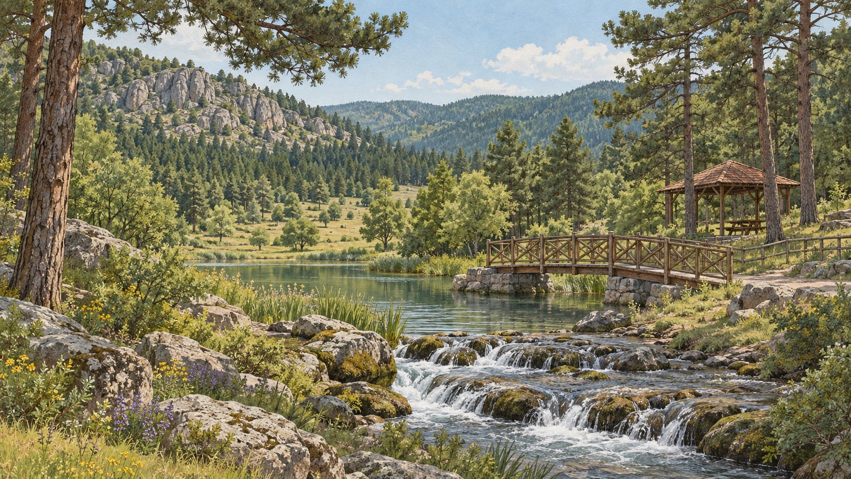 Dinar Pınarlı Nature Park çizimi, Afyonkarahisar