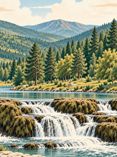 Dipsizgöl Waterfall Nature Park çizimi, Sivas