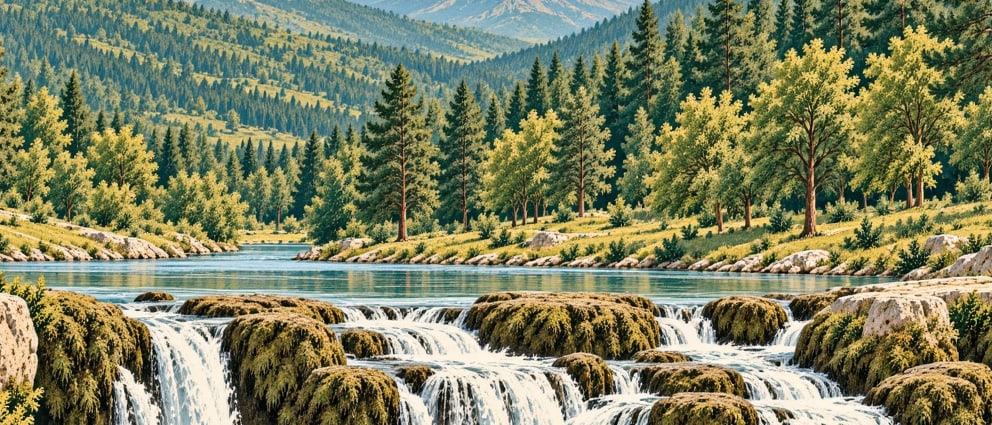 Dipsizgöl Waterfall Nature Park çizimi, Sivas