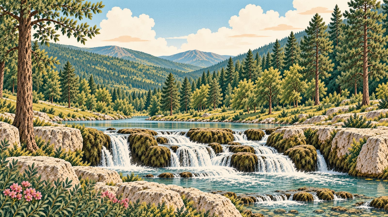 Dipsizgöl Waterfall Nature Park çizimi, Sivas